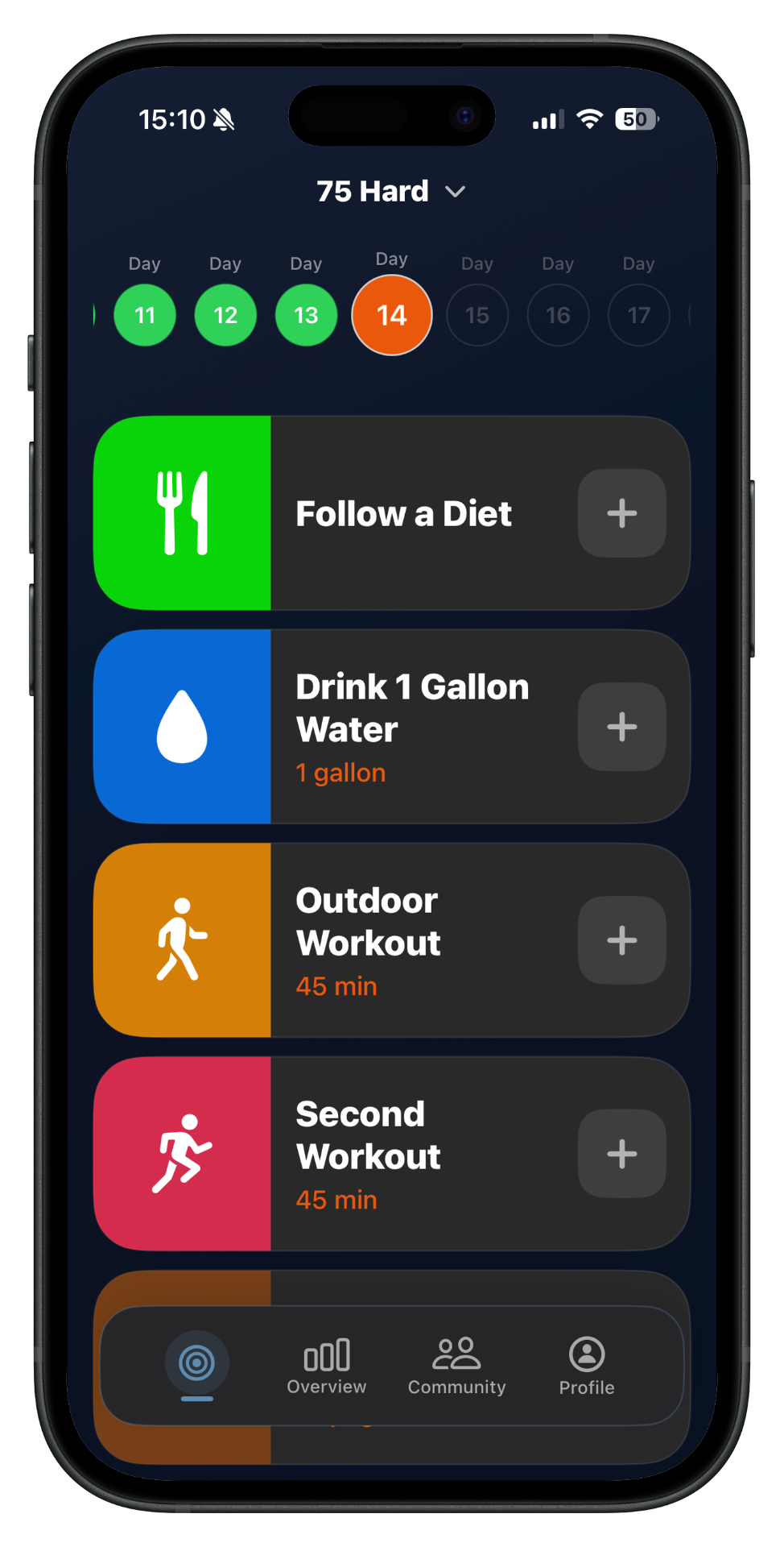 75 Forge daily tasks screen