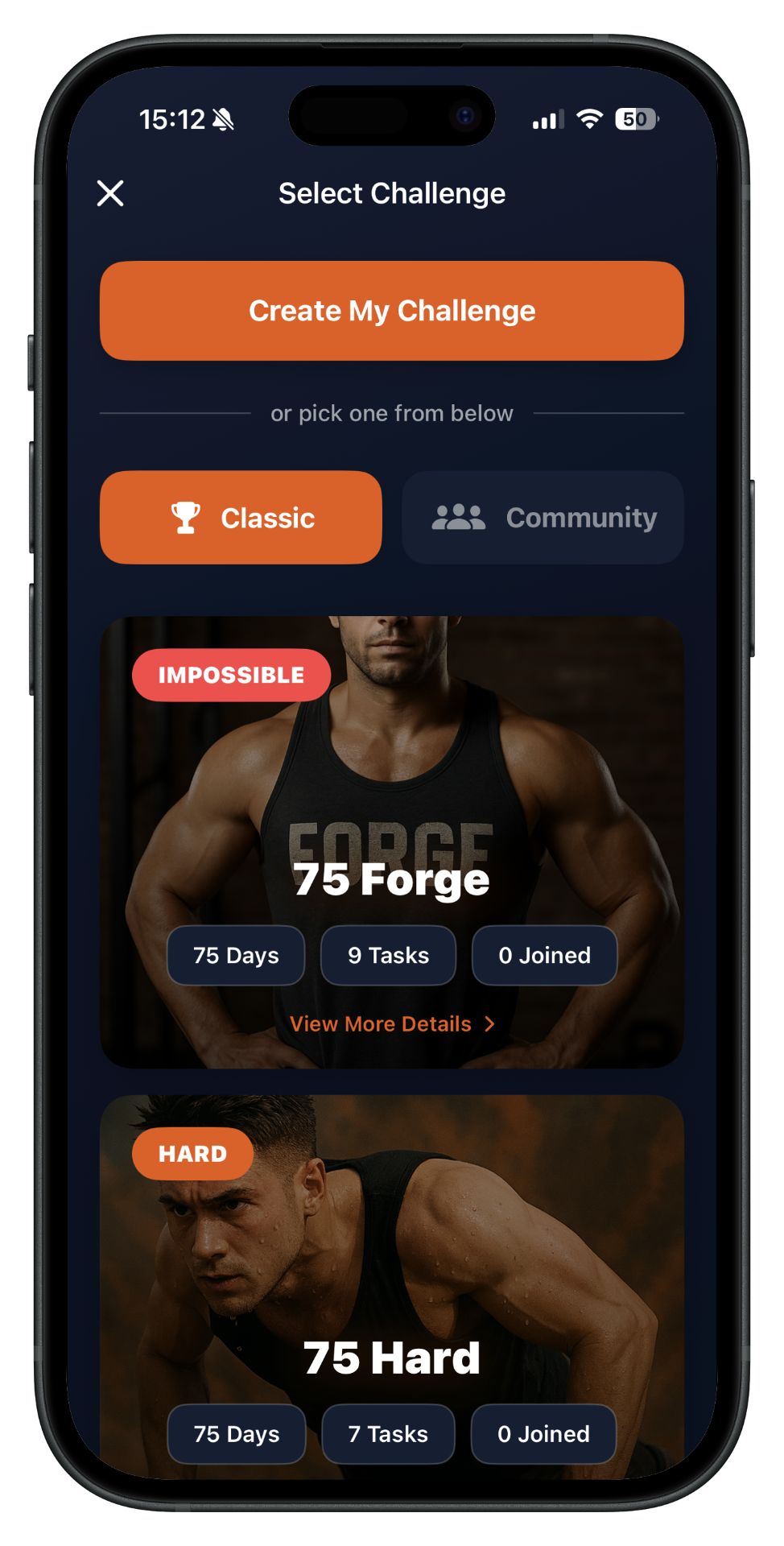 75 Forge challenge selection